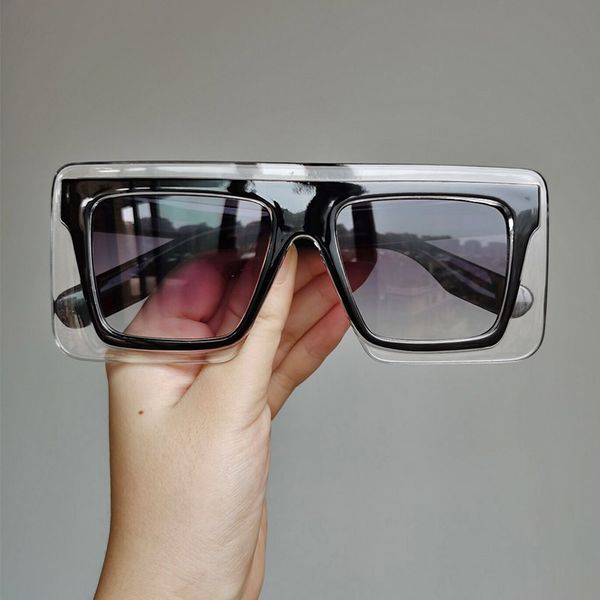 

square sunglass women big frame lunette soleil femme luxury sun glasses woman shades uv400 eyewear 2020, White;black