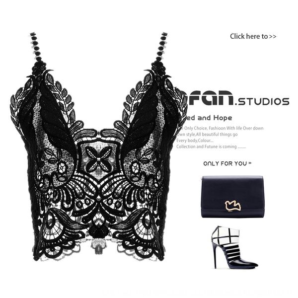 

20 s/s new lace hollow-out v-neck chest-wrapped small coat jacket short coat camisole women's short outer wear qd858, Camo