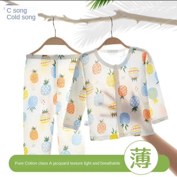 

99vbu baby pajamas season thin pure cotton air conditioning cotton-padded baby long-sleeved home clothes set air-conditioned clothes for boy