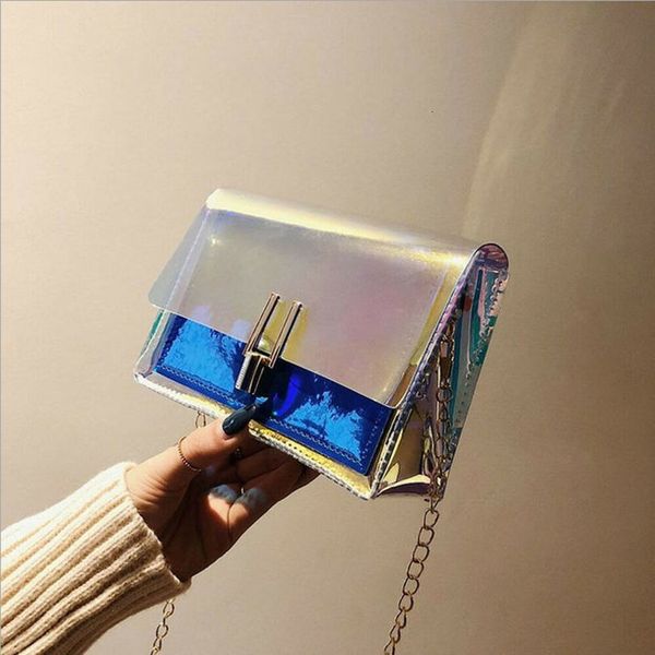 

local stock 2020 new women bag shoulder messenger crossbody bag for lady transparent laser beach bag lovely evening handbag