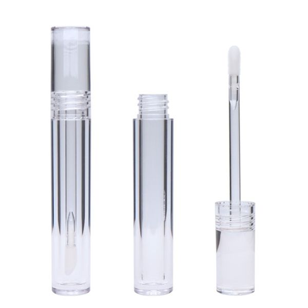 

100pcs empty 5ml lipstick tubes round transparent crystal lip gloss tubes with wand empty lip gloss clear bottles c102