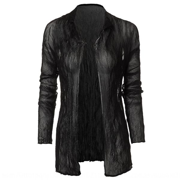 

m4dkg 2020 summer fashion sun-proof women's cardigan thin air-conditioned disorderly pleated shirt air conditioning shirt three-house p, Black;brown