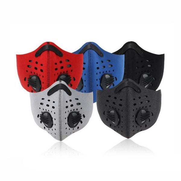 

outdoor sports anti-dust mask for riding bicycle waterproof dustproof face mask with breathing valve built-in filter cycling masks 6colors