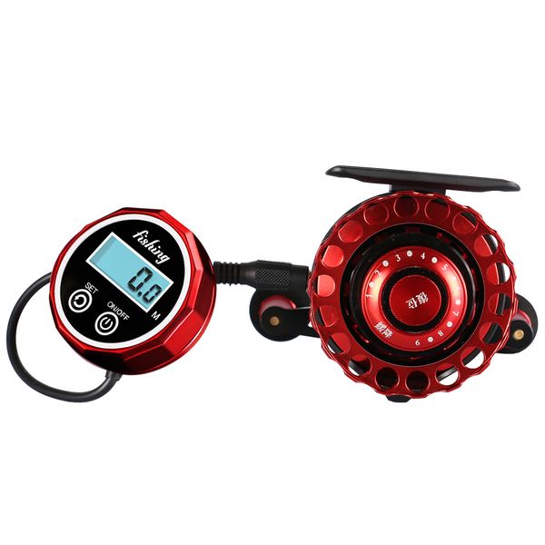 

all metal fishing reels anti-slip left / right hand handle front raft wheel with line counter winter ice vessel fishing supplies