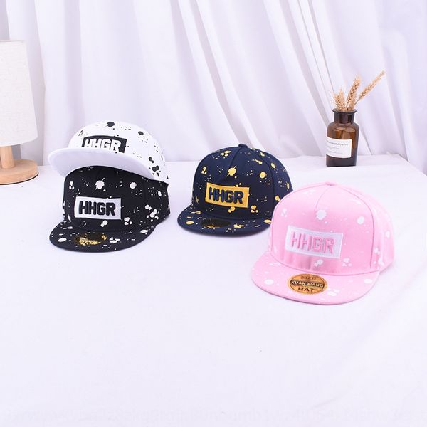 

children's flat eaves hip-hop hip-hop baseball baby's hhgr stereo embroidery cap printed baseball cap in summer and autumn, Yellow