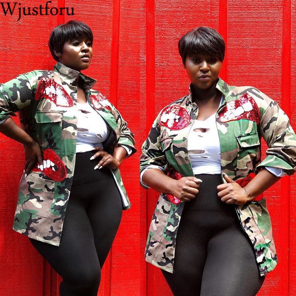 

wjustforu camouflage coat jacket fashion outwear women military autumn button casual army green women jacket outwear cx200728, Black;brown