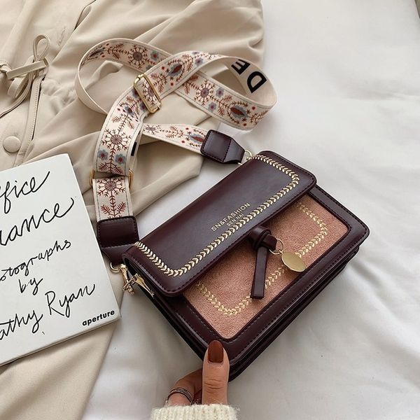 

scrub кожа crossbody сумки для женщин two-tone 2020 плеча сумка lady travel сумки и кошельки