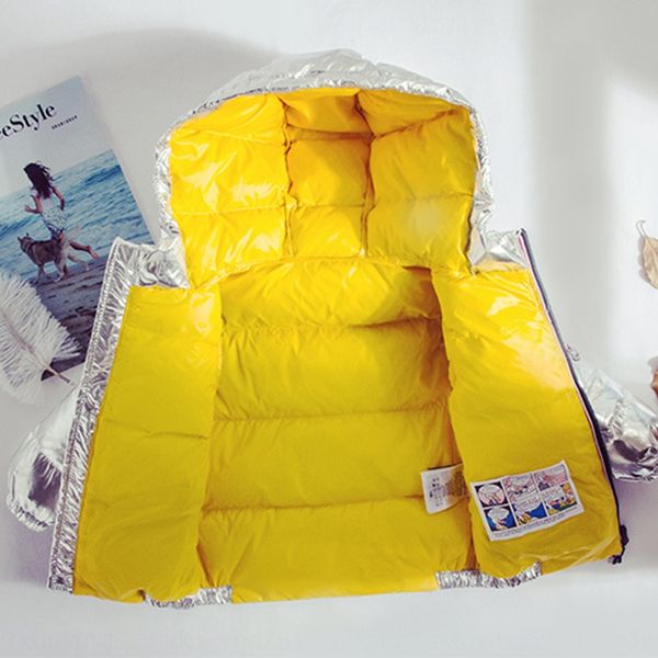 

down jacket down jacket children's baby space silver boys and girls children's clothes bright face bronzing thickened baby, Blue;gray