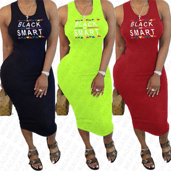 

2020 black smart letter printed design women summer dress dresses bodycon sleeveless beach casual pleated dresses clothing s-xxl d7608, Black;gray