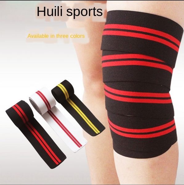 

h05eq fitness winding knee bandage bodybuilding squat weightlifting knee bandage nylon protective outdoor sports protective outdoor sports g, Black;gray