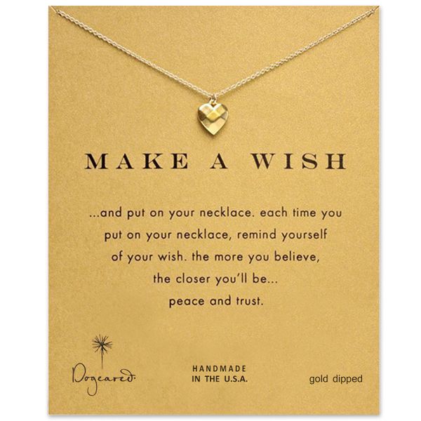 

dogeared love heart колье колье с желающим card gold silver ожерелье для женщин моды ювелирных изделий загадать желание