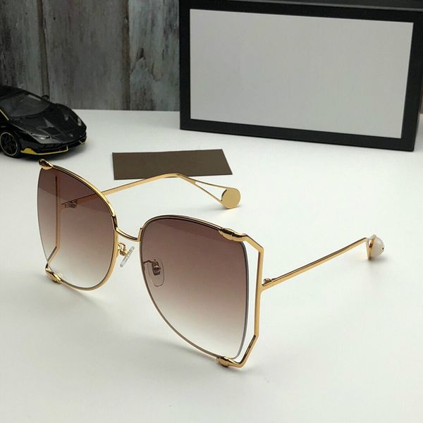 

2020 luxury 0252 sunglasses women designer popular fashion big hollow frame summer style uv400 protection lens come with case, White;black