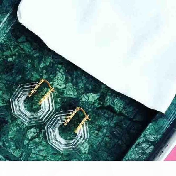 

fashion 18k gold plated earrings transparent color geometry dangle earrings with brass for women jewelry ps6648a, Golden