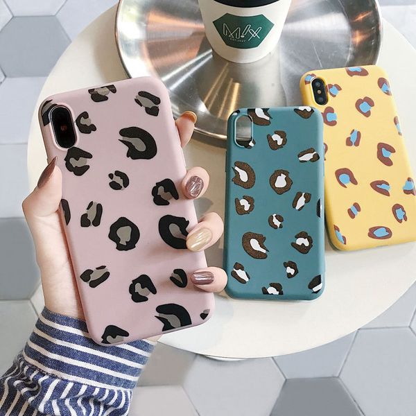 

leopard phone case for iphone 11 pro max xs xr 8 7 6 plus anti-fall shockproof