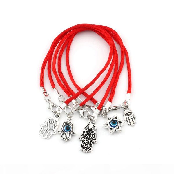 

items 100pcs mixed kabbalah hand charms red string good luck bracelets men and women lucky bracelet, Golden;silver