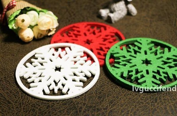 

christmas coasters snowflake non-woven fabric coasters christmas household items