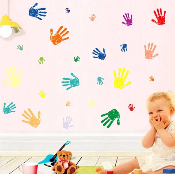 

2020 new style children diy color handprint wall paste bedroom living room creative background decoration pvc stickers