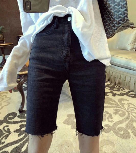 

lp7sy черный обрезанные джинсы большого размера женские джинсы комбинезон комбинезон брюки новый жир сестра лето похудение высокая талия все, Blue