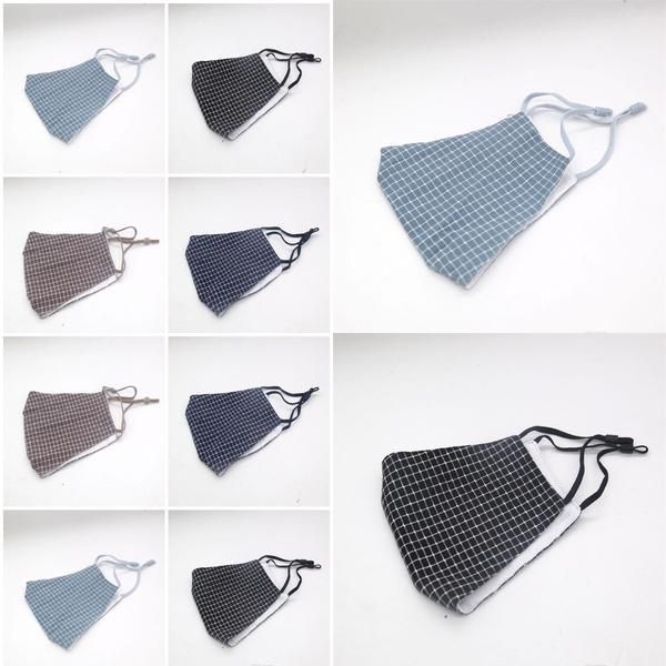 

portable riding mouth mask covers grid print earloop design anti spittle splashing dust face masks windbreak respirator mascherine 2 2sh nnd