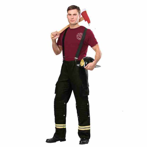 

anime costumes fireman sam cosplay carnival halloween costume for boy party work wear uniform accessories christmas firefighter, Black