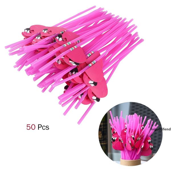 

eco-friendly 100pcs tropical drinking straws luau wedding hawaiian umbrella flamingo flower