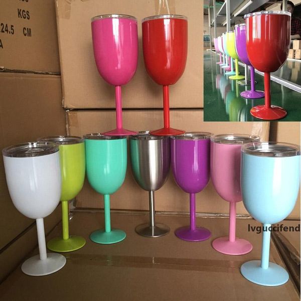 

10oz stainless steel tumbler wine mug cup vacuum tumblers insulation mug cocktail mug xmas party wedding decoration customized logo hh-c09