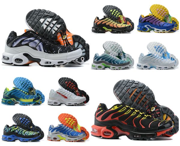 

2020 tn mens running shoes black metallic grey pewter orange triple white sneaker air plus chaussures requin trainer