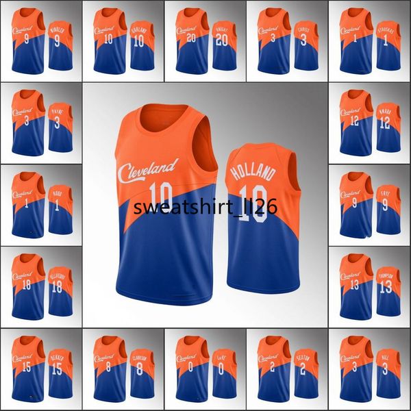 

men kevin love collin cleveland nba sexton george hill tristan thompson rodney hood city blue cavaliers custom jersey, Black;red