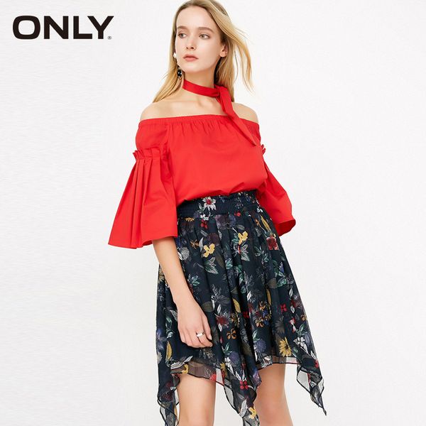 

only spring & summer 2020 irregular chiffon skirt |118116526, Black