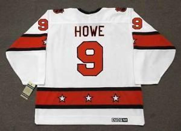 

gordie howe 1980 wales ccm vintage all star custom any name&no. hockey personalized jerseys, Black;red