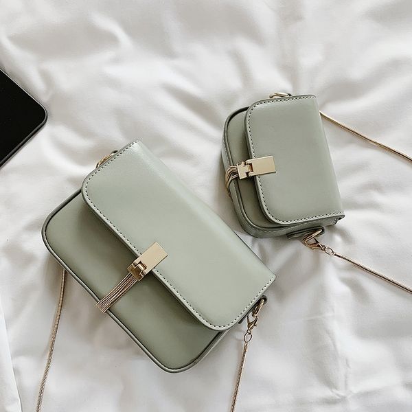 

female 2019 new korean style foreign tassel small square shoulder crossbody bag fashion all-match small square bag