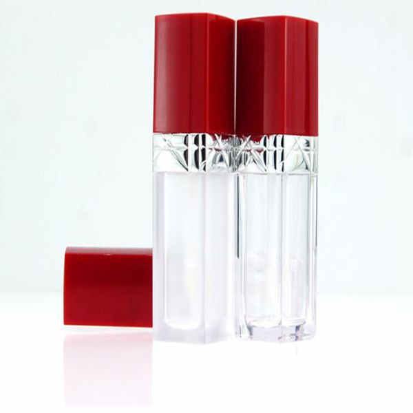 4,5 ml fosco, lábio quadrado vermelho transparente esmalte tubo tubo vazio lábio esmalte tubo vazio