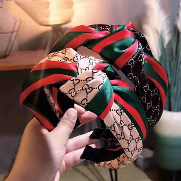 

lady red and green striped headband alphabetic print headband, Silver