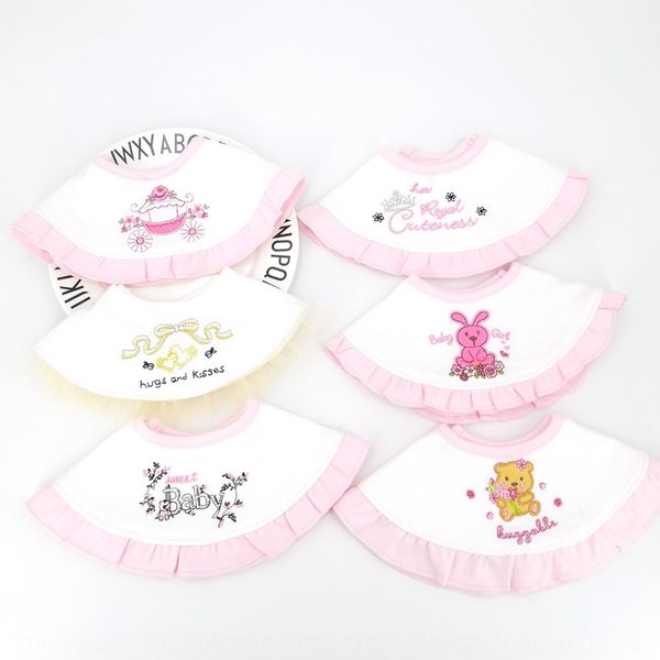 

embroidery lace saliva towel lace 360 round rotary bib double cotton baby saliva towel bib fake collar
