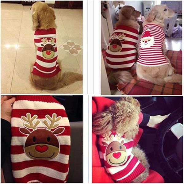 

dog clothes autumn and winter golden retriever samoyed bago fadou yingdou large medium and small dog sweater christmas twos