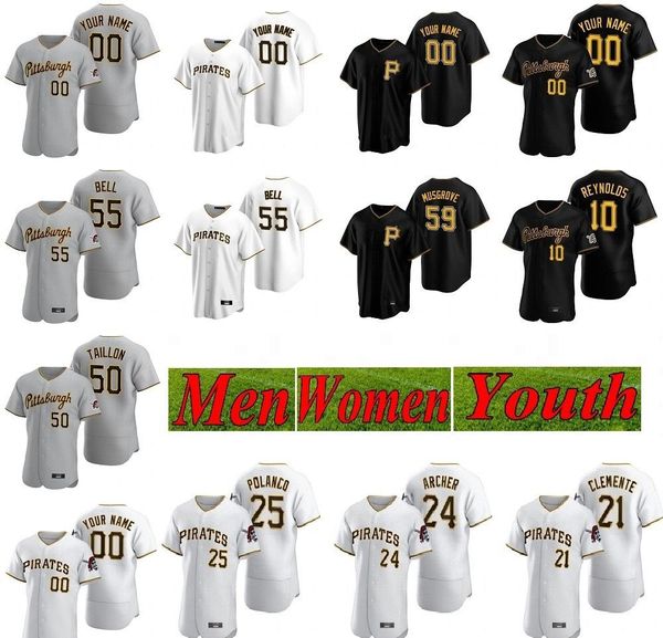 

2020 питтсбург мужчины женщина молодежи дети крис арчер корь дикерсон джош белл коул tucker jameson taillon jung honus клемент бейсбол джерс, Blue;black