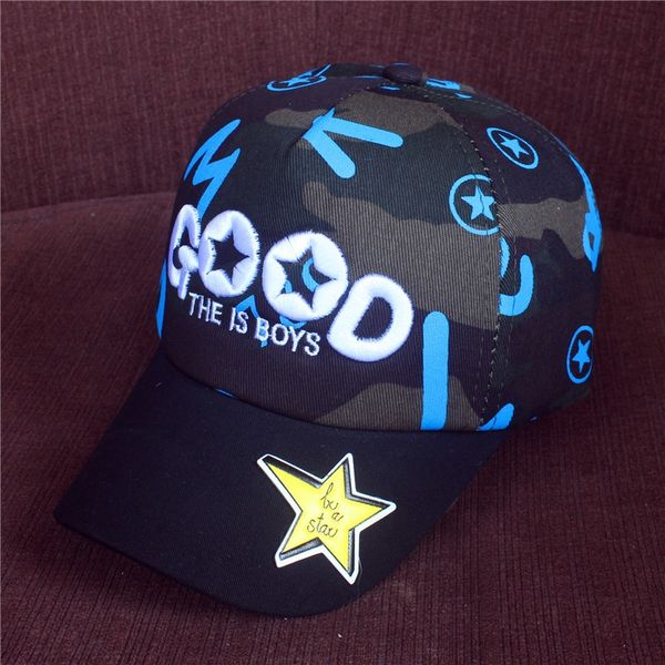 

children's good camouflage sunscreen baseball cap hat men's and women's mid-autumn outdoor sunscreen hat baseball cap fashion, Blue;gray