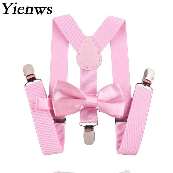 

plain color bow tie and suspenders for women 3 clip button pants bow tie braces for trousers red pink burgundy red, Black;white