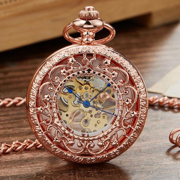 

retro mechanical pocket watch for men hollow sculpture skeleton steampunk roman number dial hand-wind watches reloj de bolsillo t200502, Slivery;golden