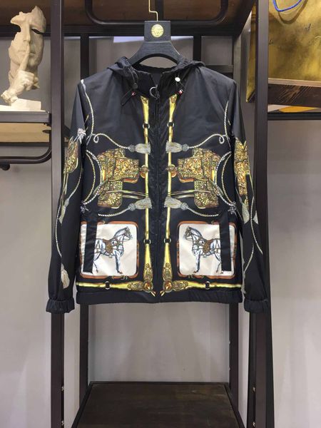 

20ss letter printing windbreaker stitching windbreaker men and women couple coat fashion os style, Black;brown