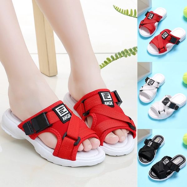 

9mt21 children slippers girls' fashion outer 2020 new boy single-strap children' shoes slippers children' shoes slipper kor, Black;grey