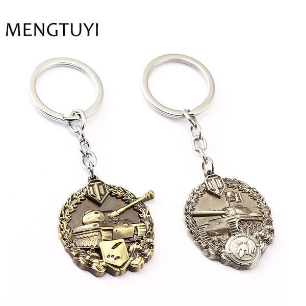 

j store spartan medal cool model keychain game world tanks key chains for women men jewelry car keychain chaveiro llaveros, Silver