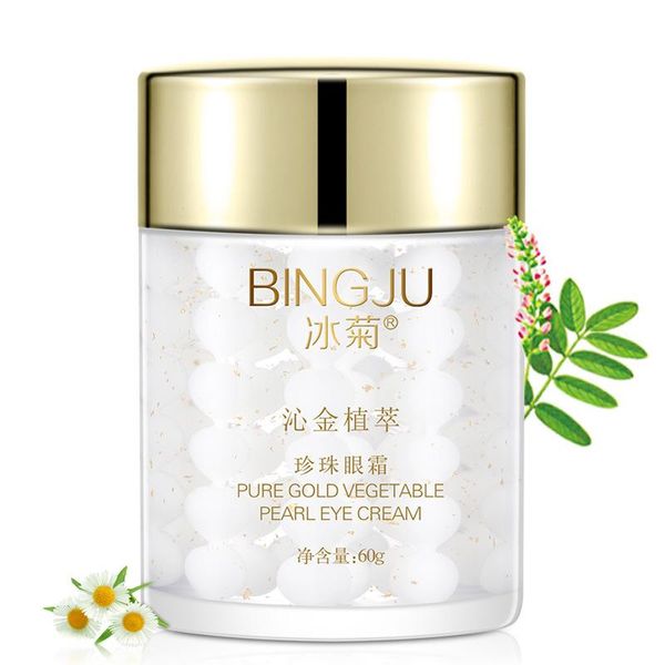 

Pure gold vegetable pearl eye cream Tighten eye skin Remove dark circles Lighten crows feet Relieve puffiness under the eye Smooth