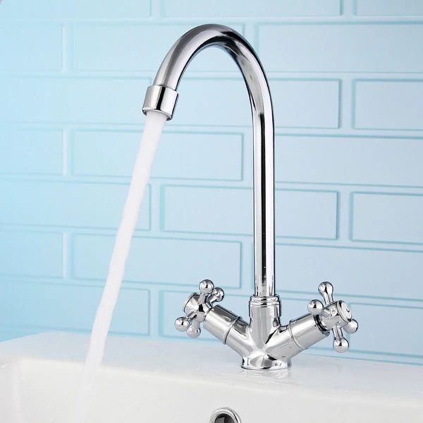 

modern double handle bathroom faucet kitchen bathtub sink rotating spout mixer tap