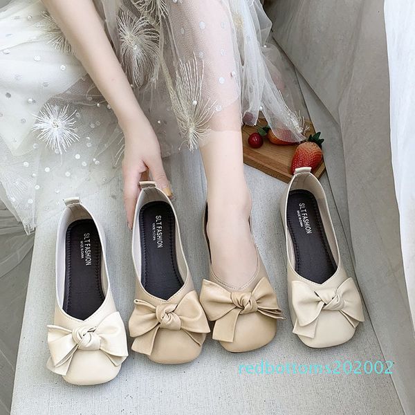 

slippers casual flat shoes female square toe slides butterfly-knot mules for women 2020 loafers luxury soft cover fashion r02, Black