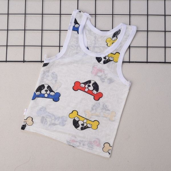 

2020 new vest children's ice silk vest boys' sleeveless t-shirt baby's ice silk jianghu, Blue