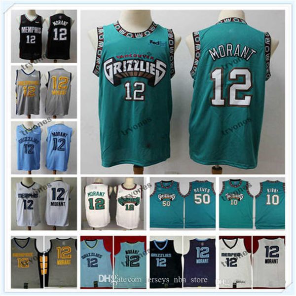 

2020 memphis nba grizzlies ja 12 morant city basketball jerseys vintage vancouver shareef abdur rahim3 reeves 50 shirts 07, Black;red