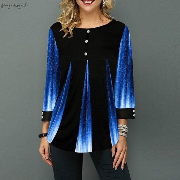 

spring autumn women blouses stripe loose casual striped button o neck girl long sleeve shirt blouse button female clothing, White
