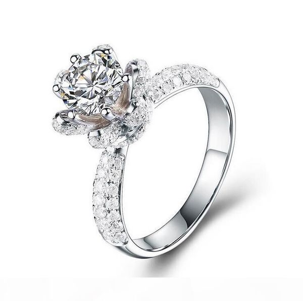 

r 2017 new luxury jewelry 6mm round cut z 925 sterling silver cz diamond solitaire wedding engagement women band ring gift size