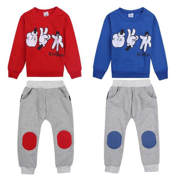 

baby girl clothes 2020 autumn boys clothes long-sleeved suit kids set cartoon printed cotton long-sleeved sports suit, White